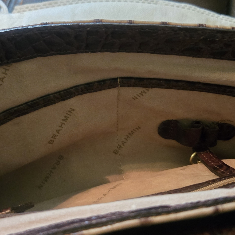 Brahmin Tan and Brown Embossed Leather Bag - Picture 13 of 17